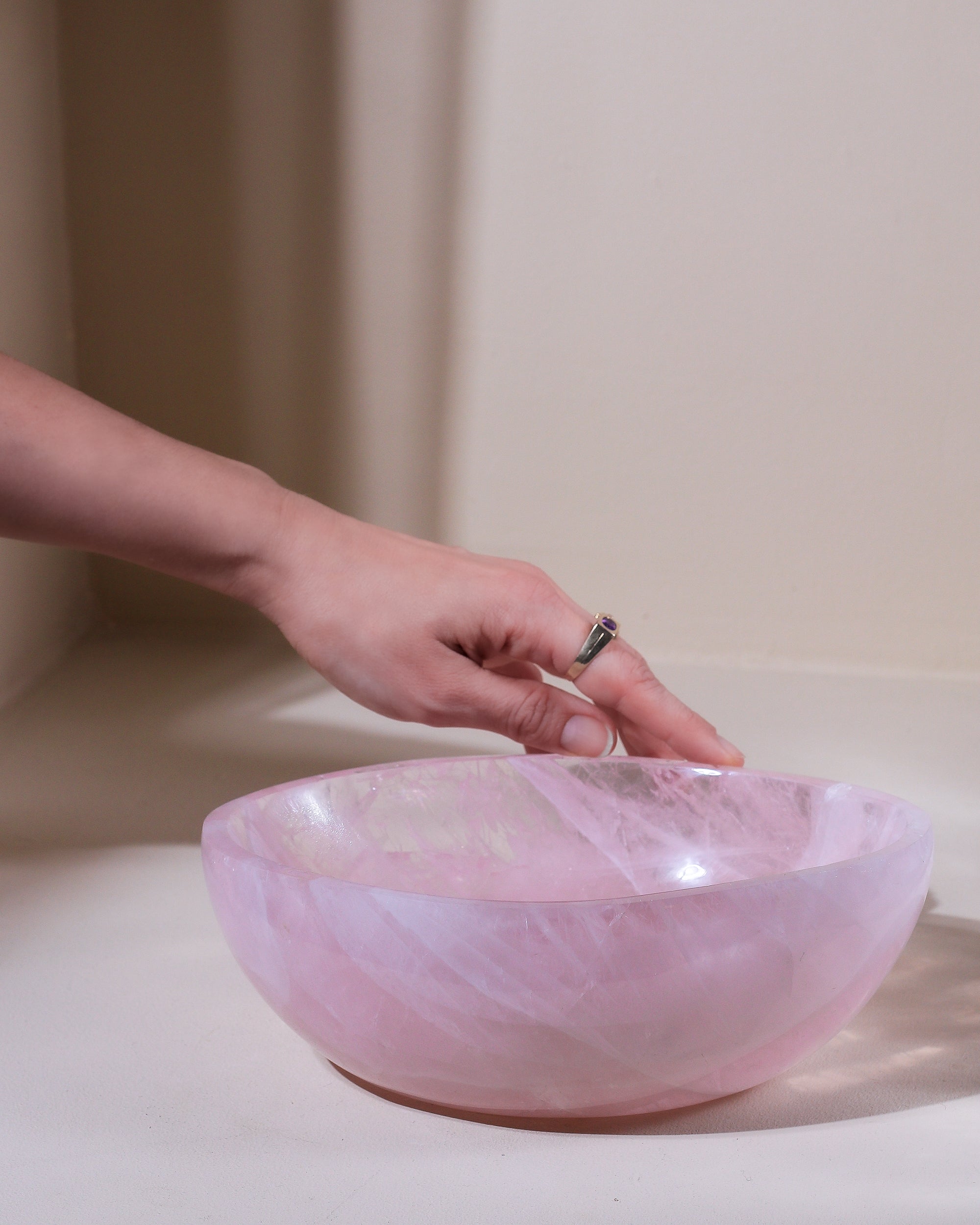 große Rosenquarz Schale, Einzelstück