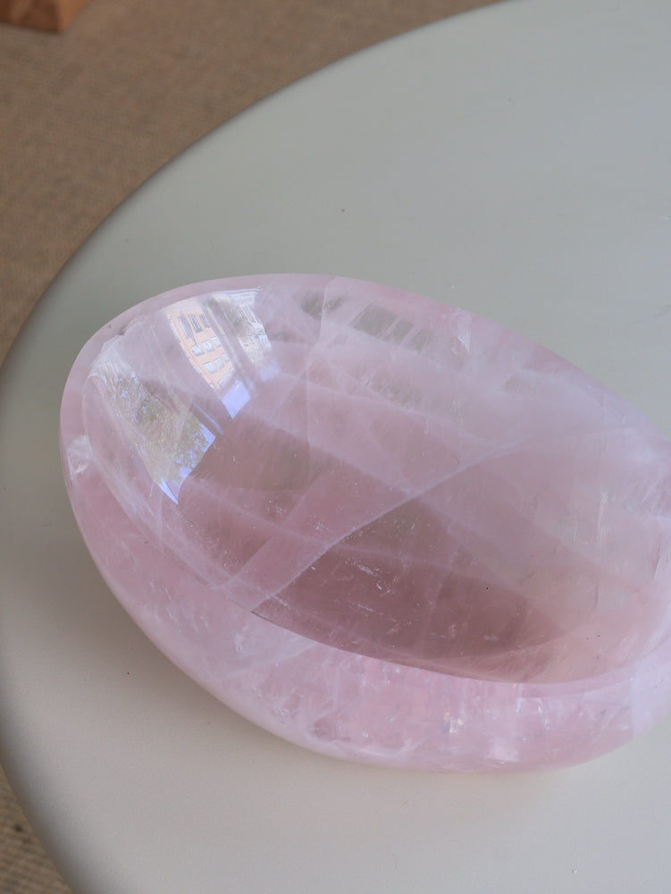 große Rosenquarz Schale, Einzelstück