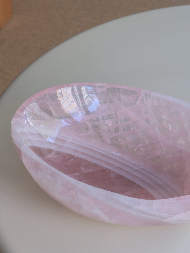 große Rosenquarz Schale, Einzelstück