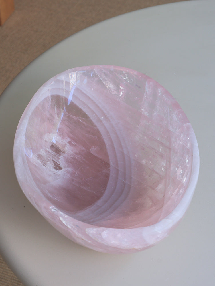 große Rosenquarz Schale, Einzelstück