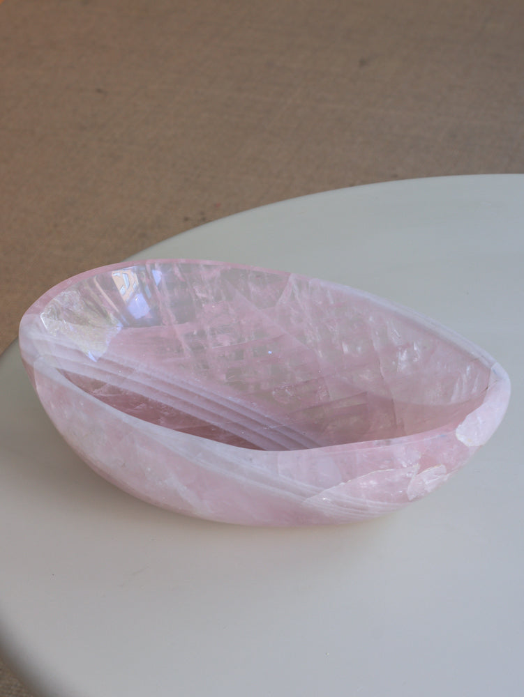 große Rosenquarz Schale, Einzelstück