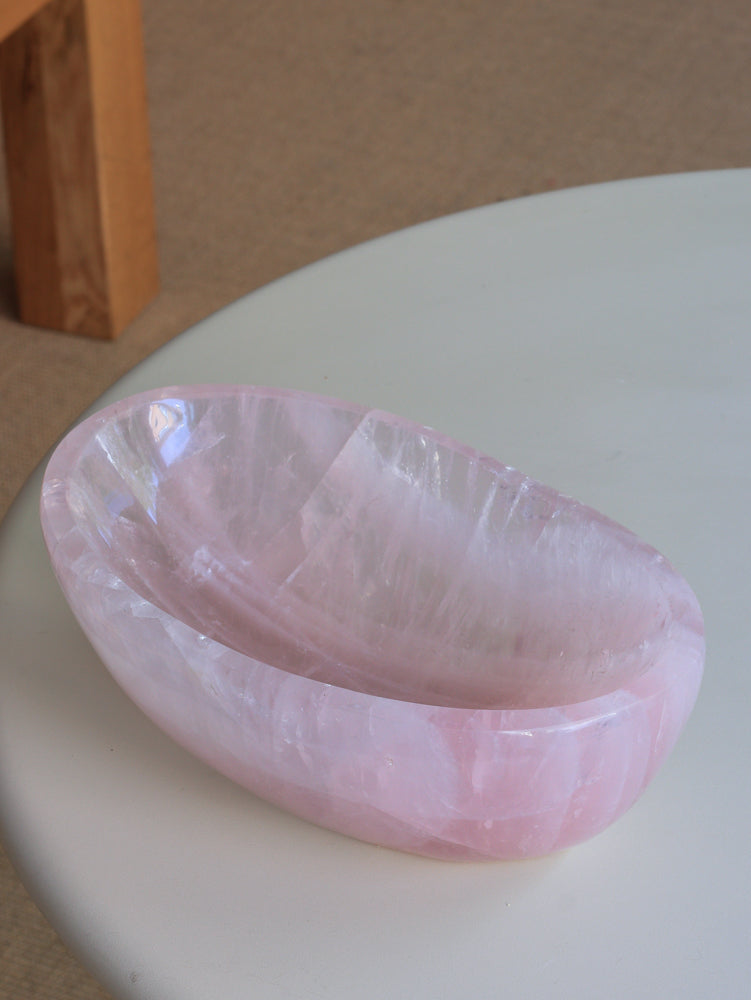 große Rosenquarz Schale, Einzelstück