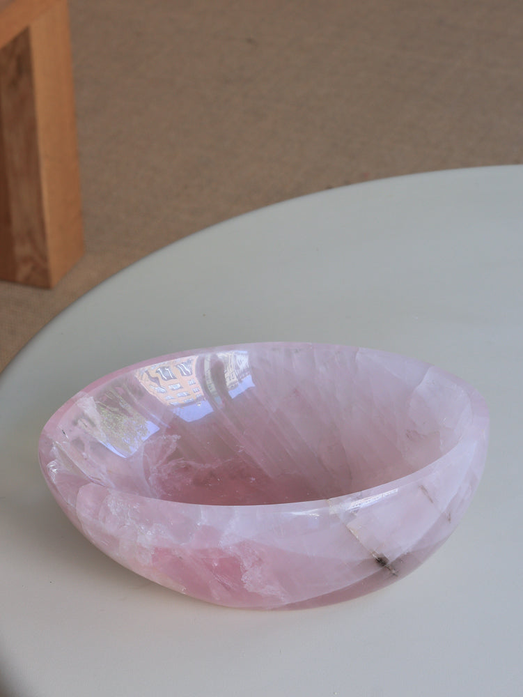 große Rosenquarz Schale, Einzelstück