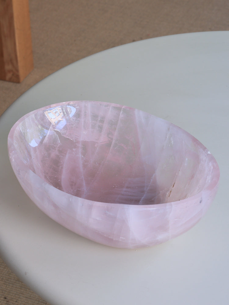 große Rosenquarz Schale, Einzelstück
