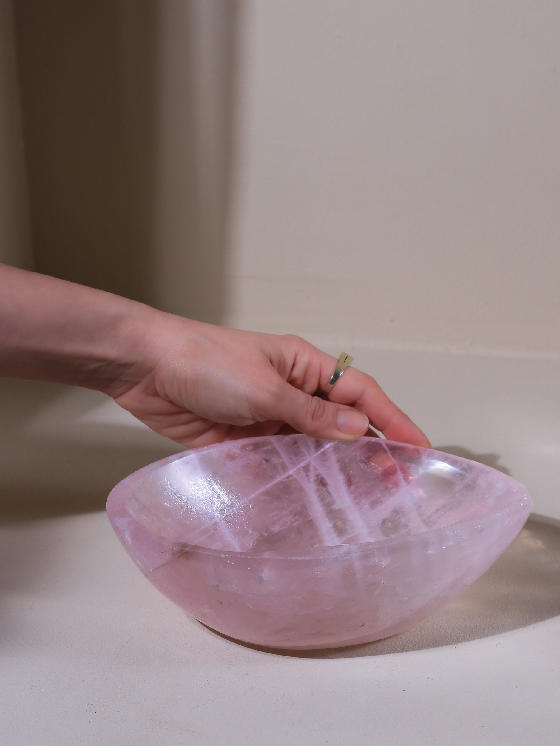 große Rosenquarz Schale, Einzelstück