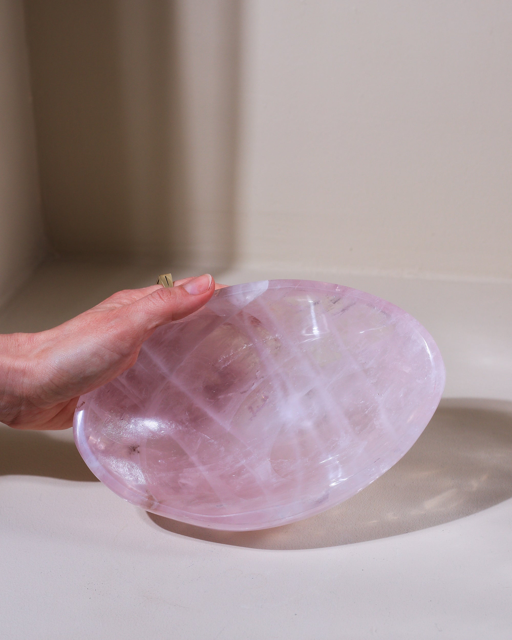 große Rosenquarz Schale, Einzelstück