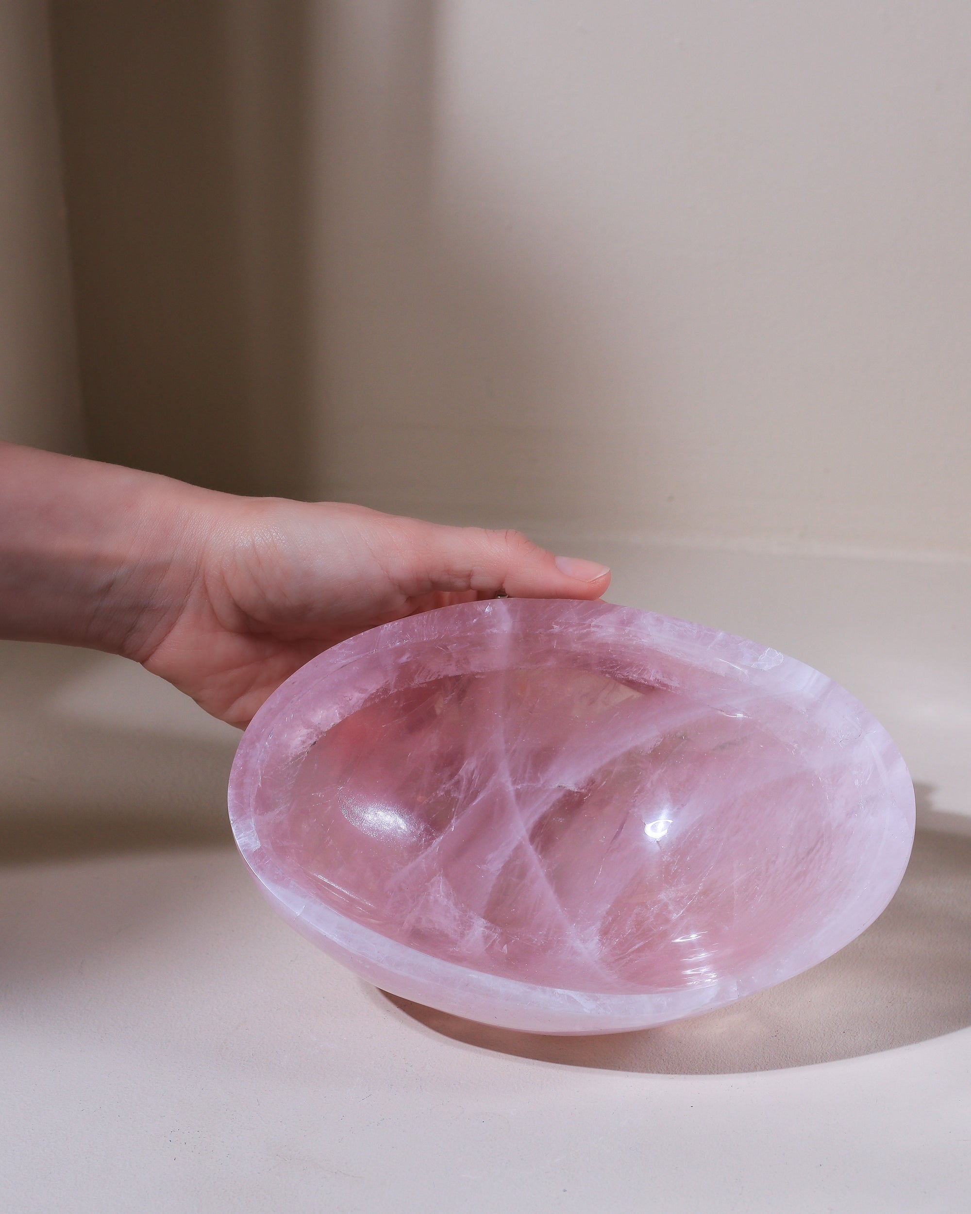 große Rosenquarz Schale, Einzelstück