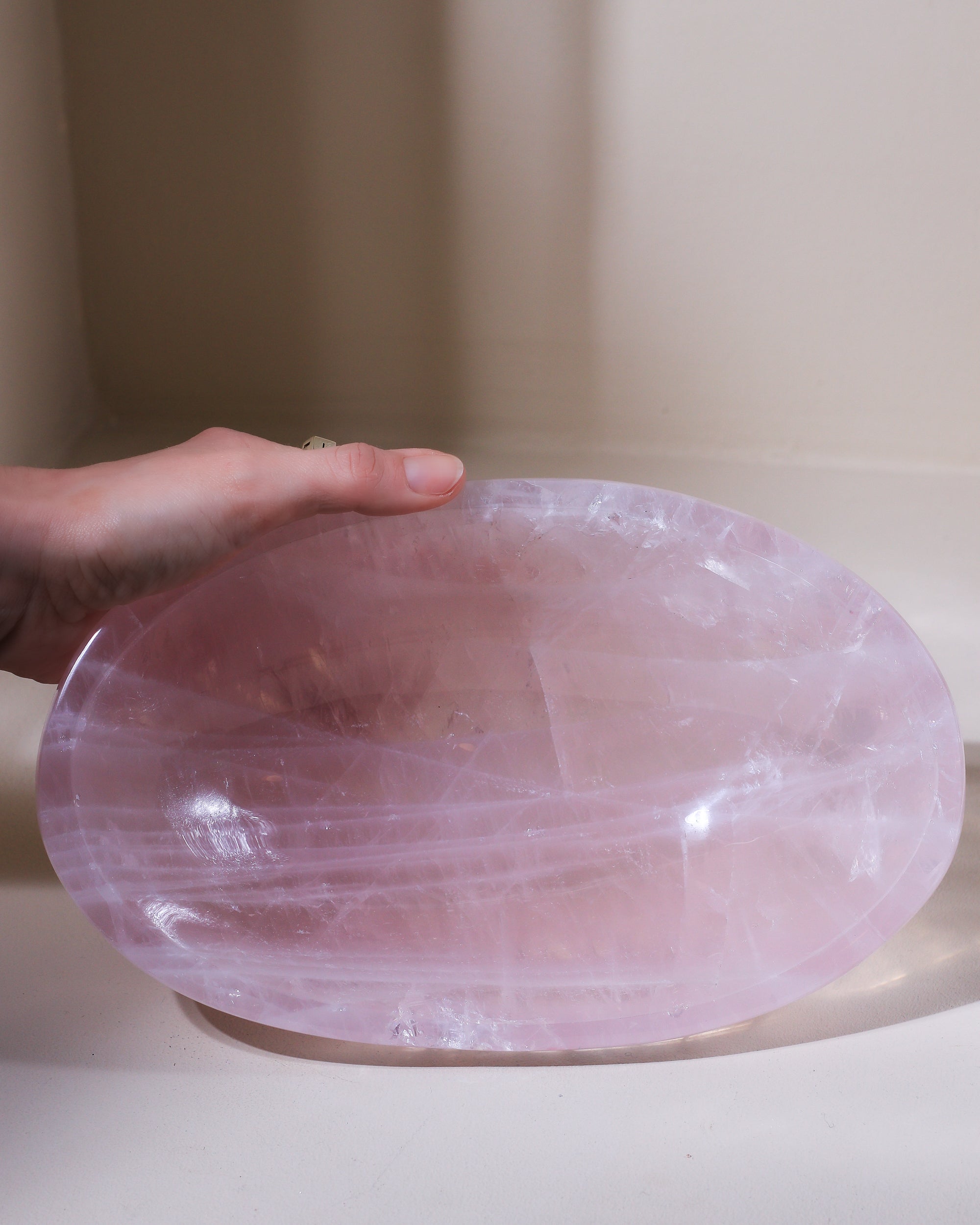 große Rosenquarz Schale, Einzelstück