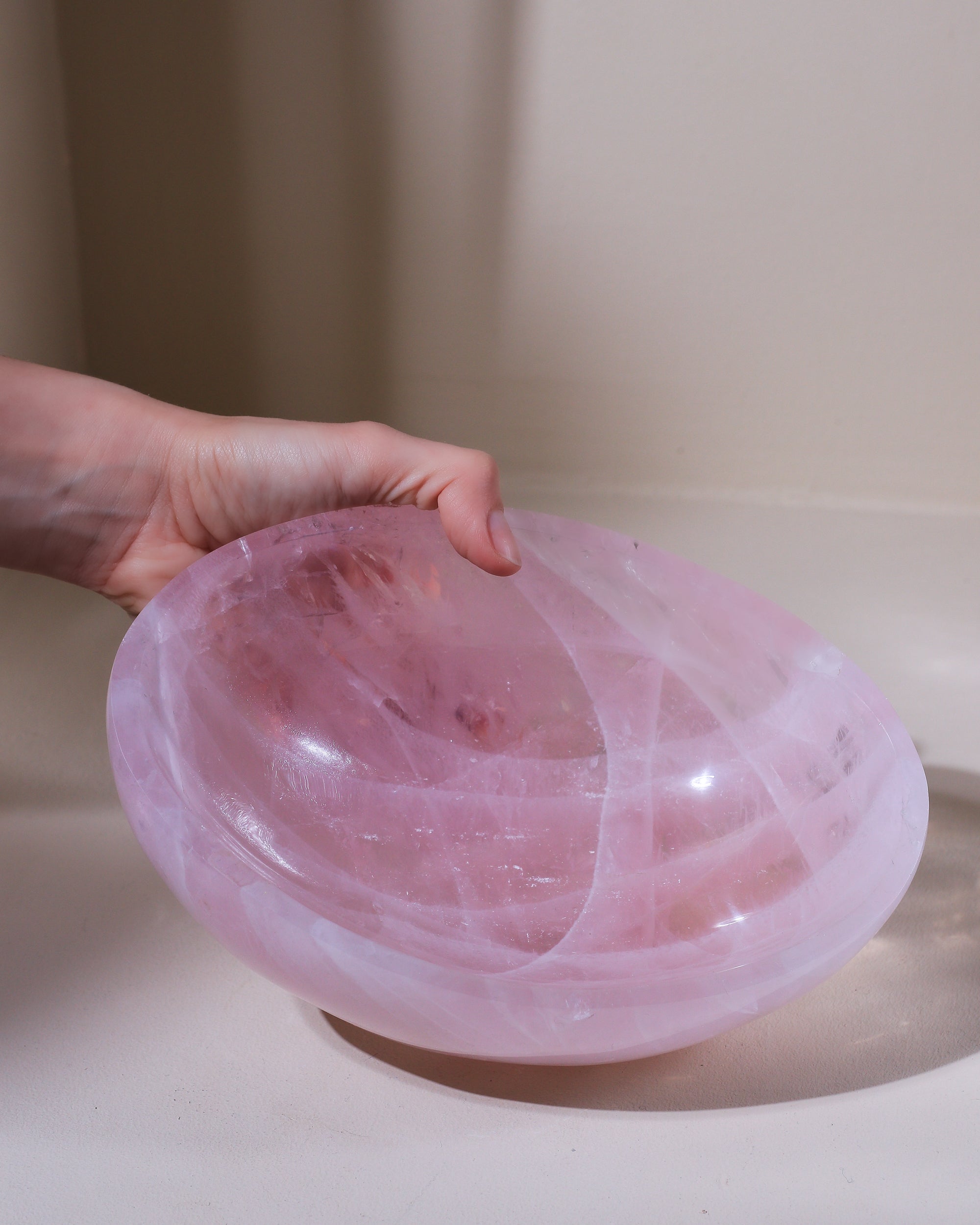 große Rosenquarz Schale, Einzelstück