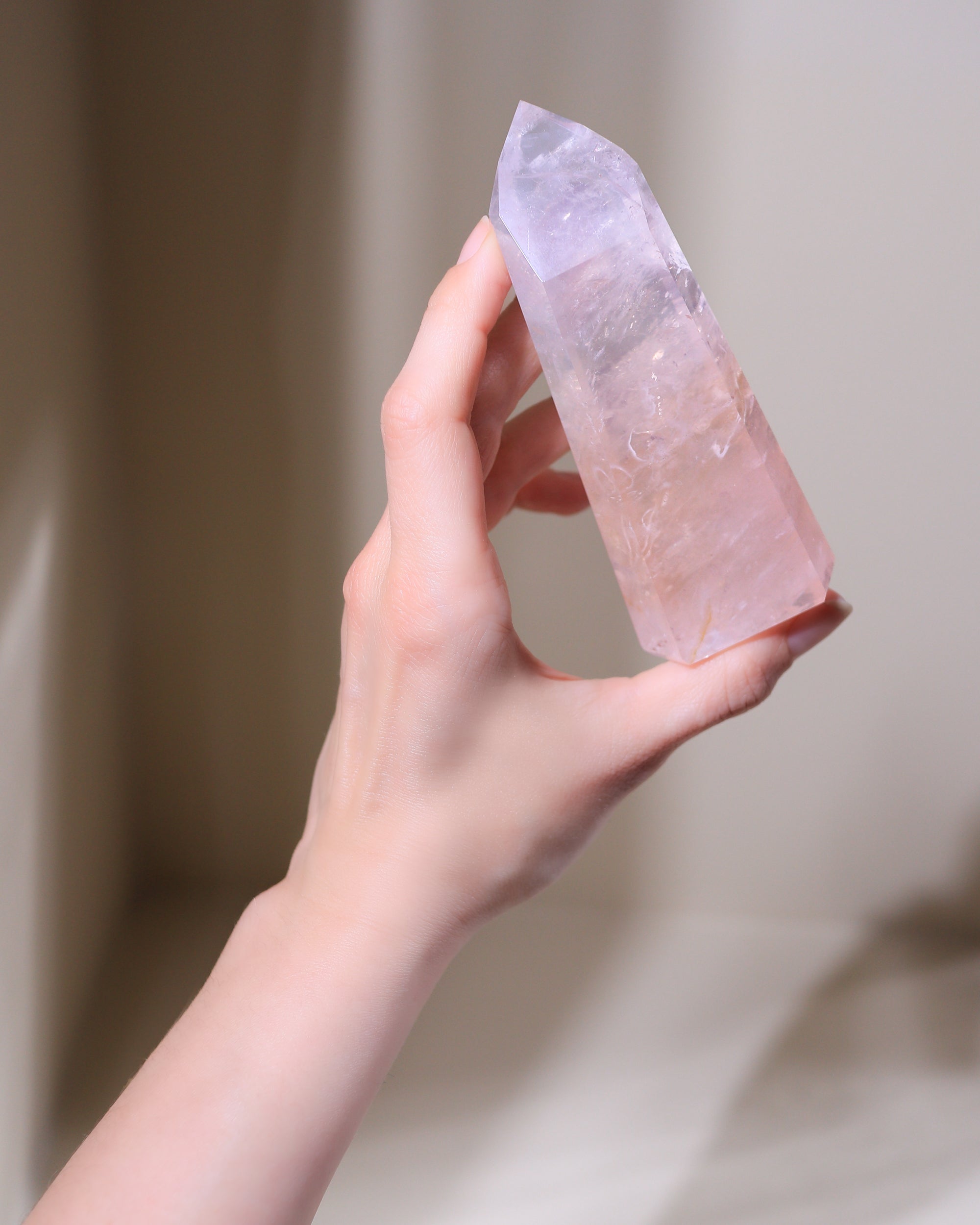Rosenquarz Spitze ("Dream Rose Quartz"), Einzelstück