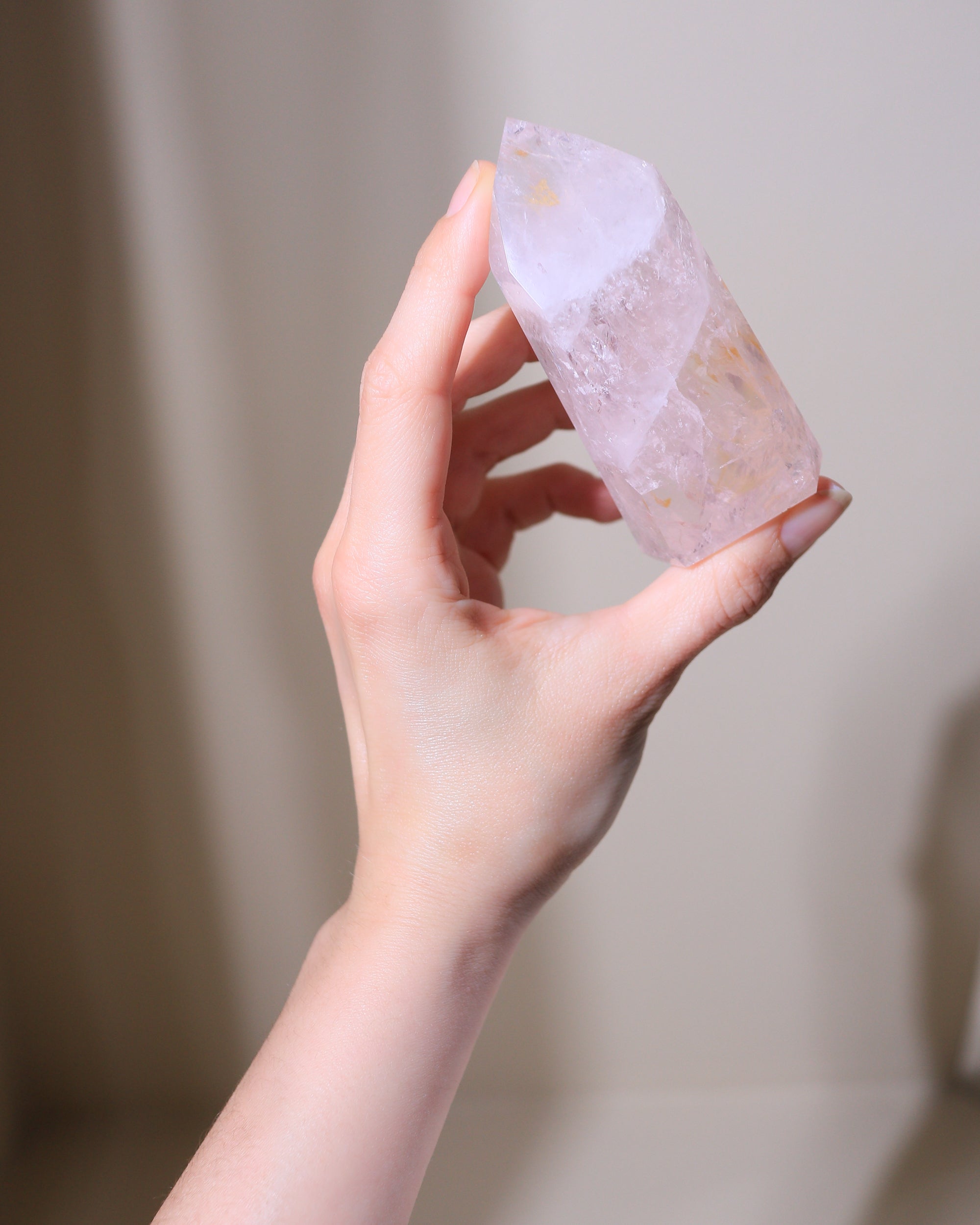 Rosenquarz Spitze ("Dream Rose Quartz"), Einzelstück