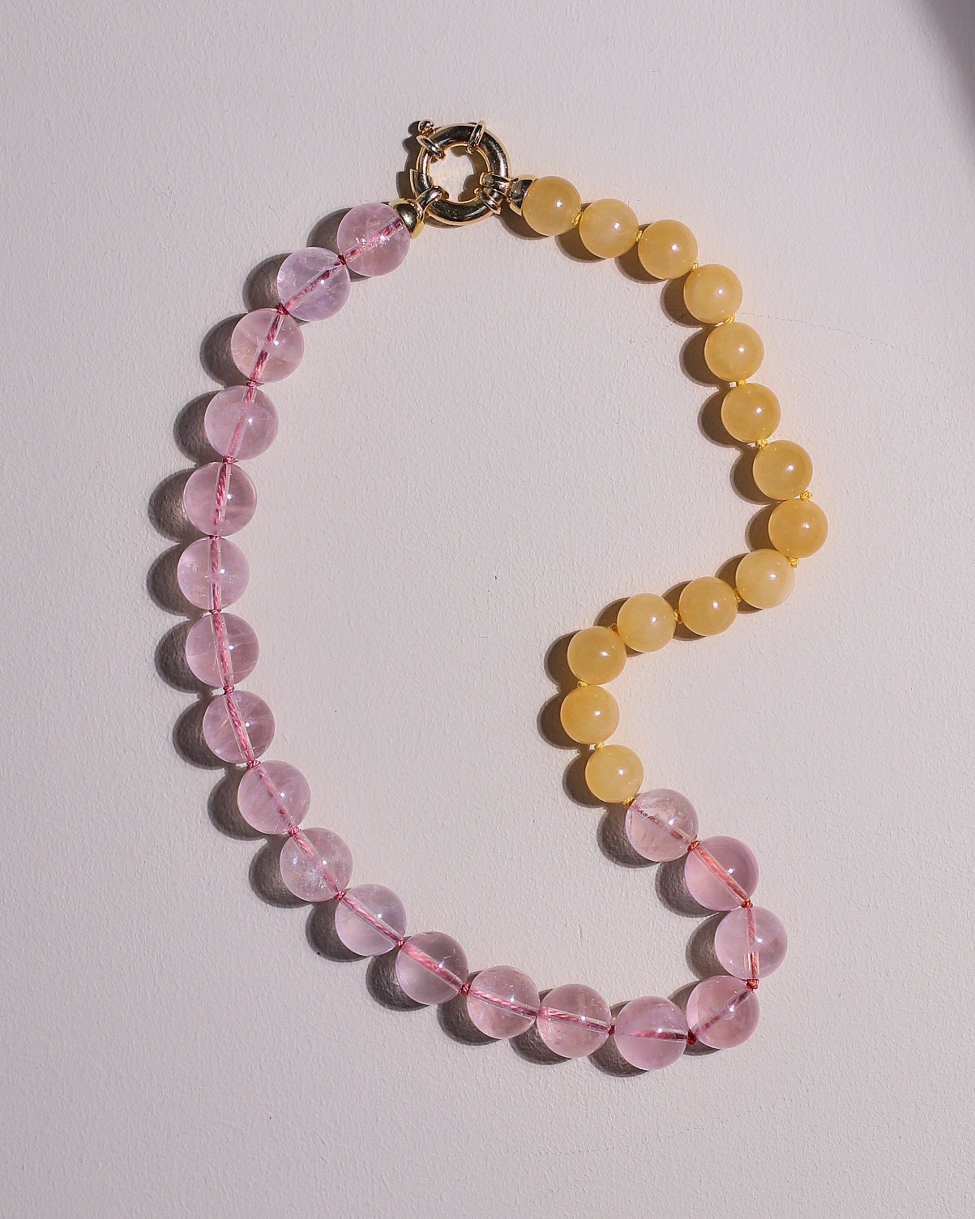 Sunrise Necklace | Rose quartz, orange calcite