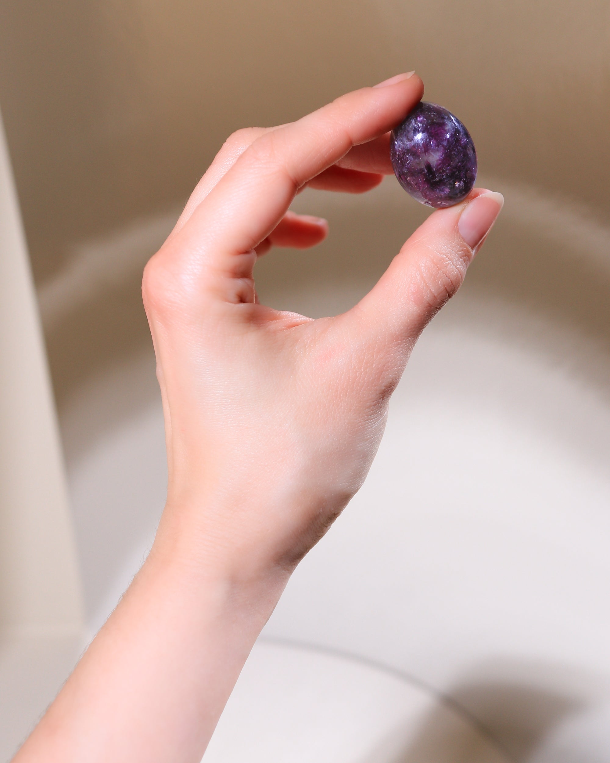 Lepidolite pocket stone
