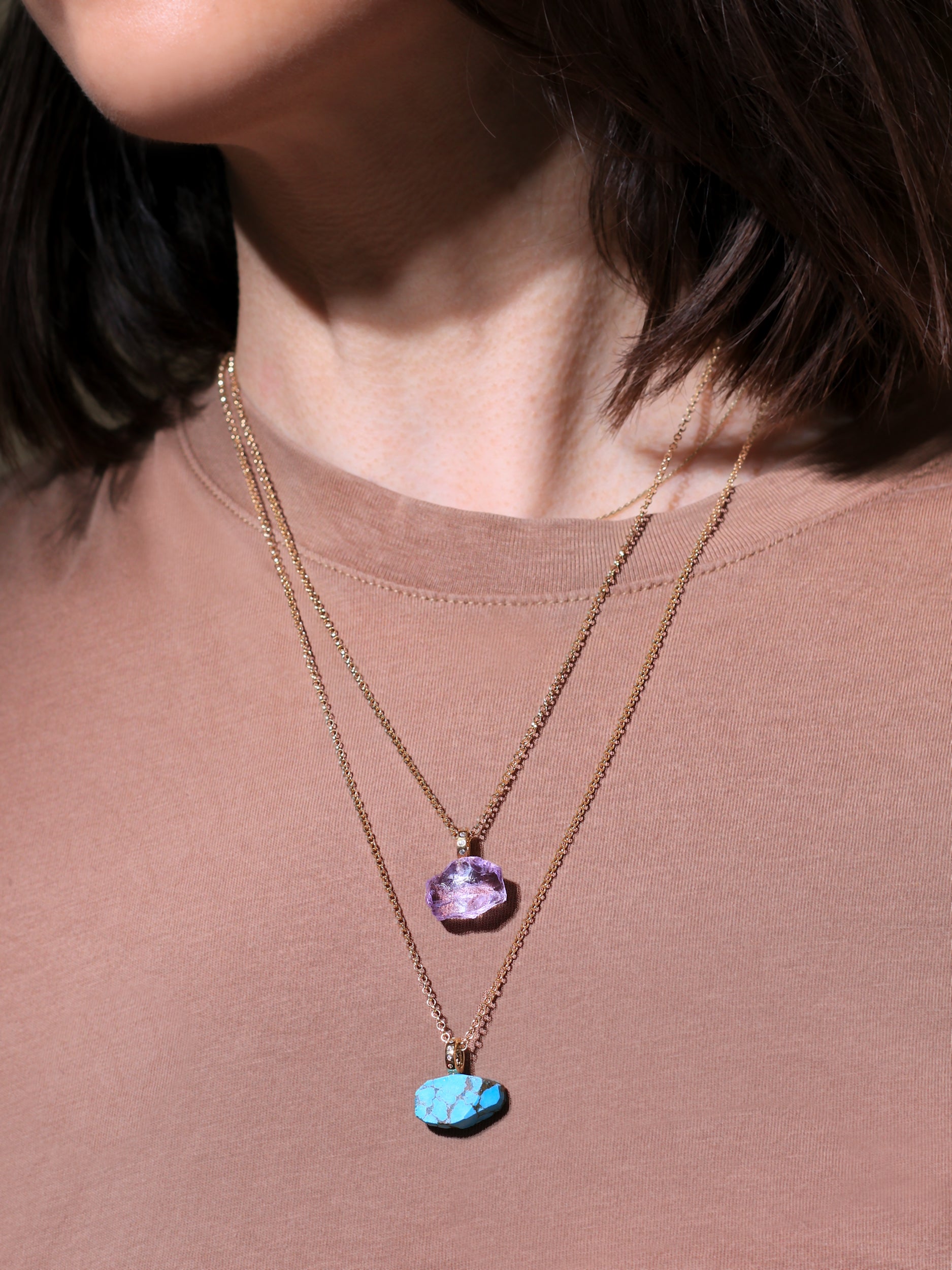 Birthstone Anhänger, vergoldet