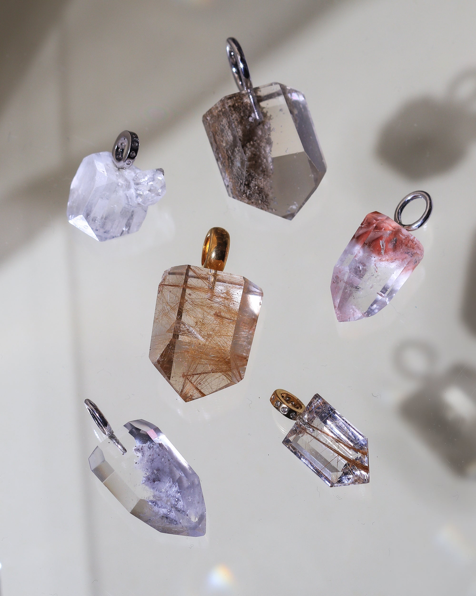 Amphibole Quarz Anhänger, Einzelstück