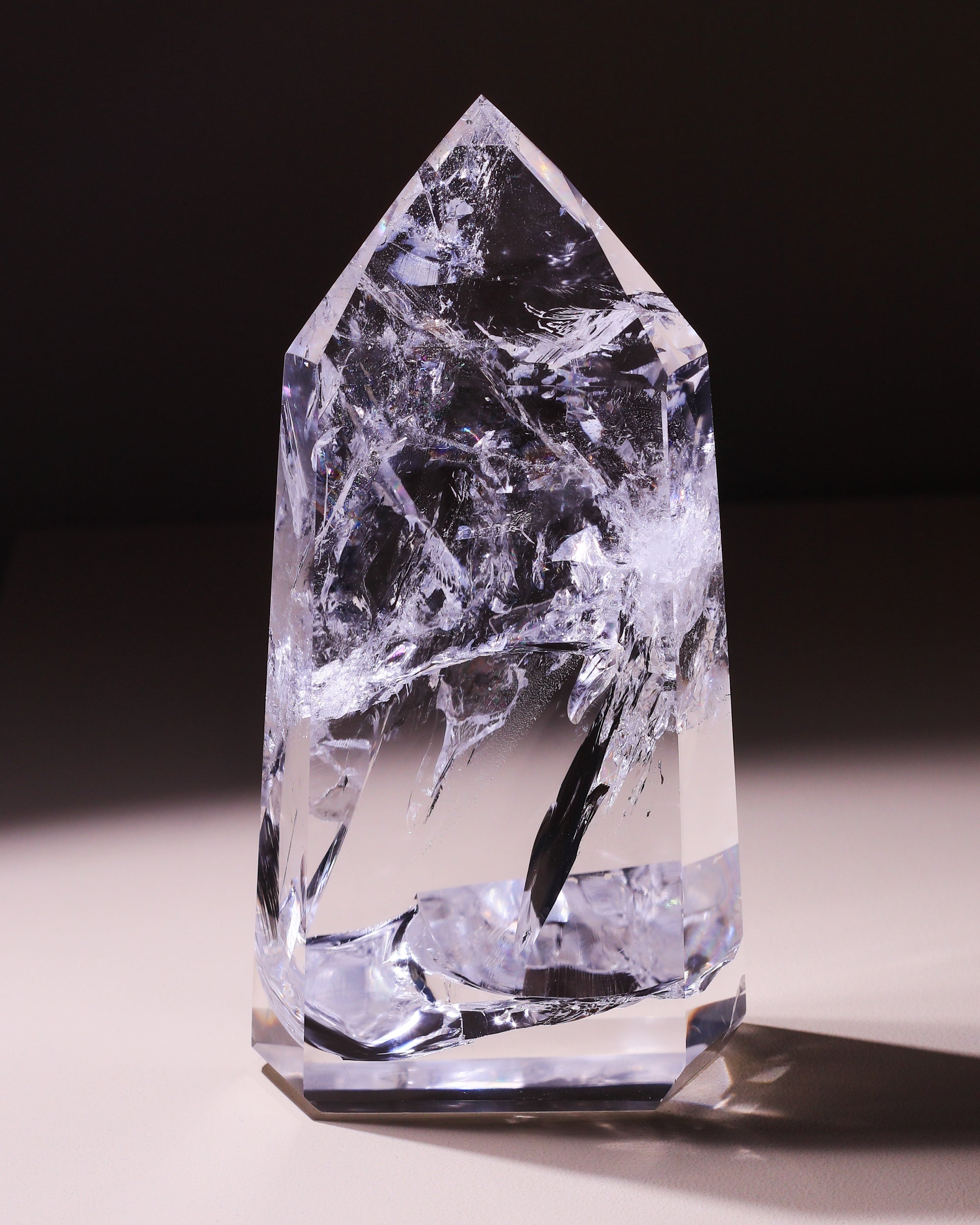 Bergkristall Spitze mit Prisma, Einzelstück